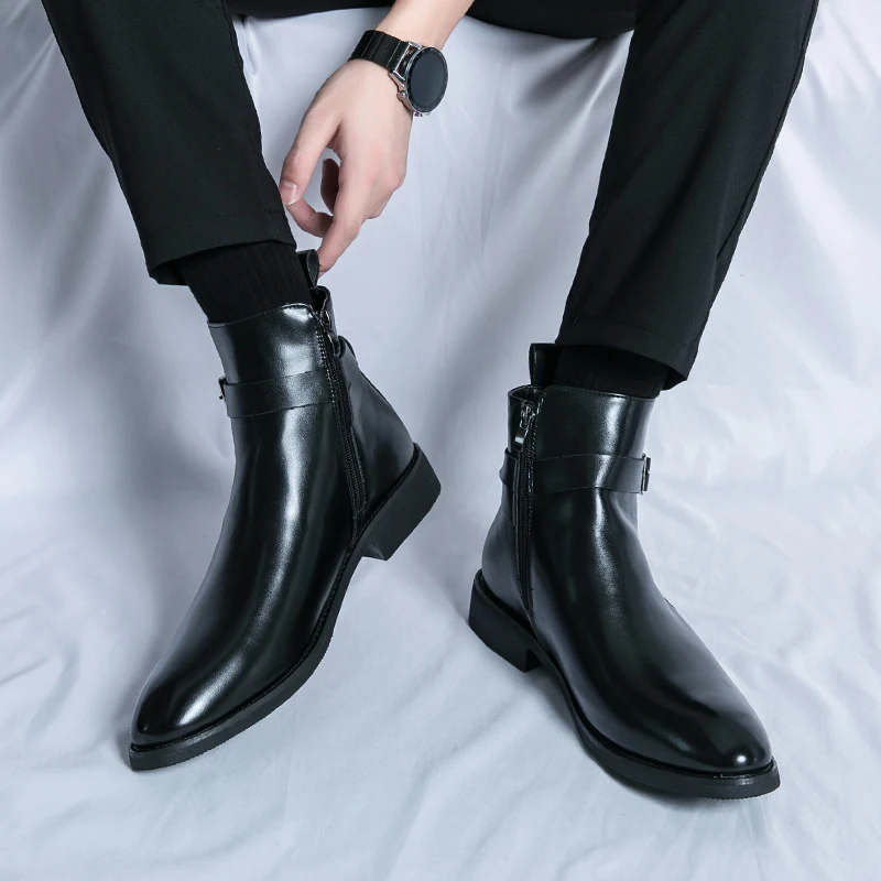Fashion Designer Men's Pointed - Men Formal Wear With Boots 评论和价格