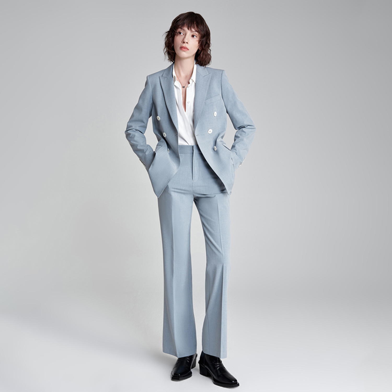 Allingentle Women Pantsuit 2 P - Double Breasted Blazer 评论和价格
