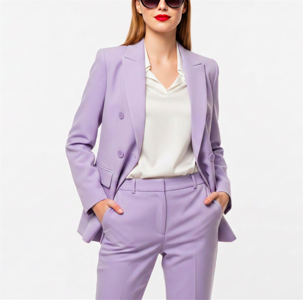 Modern Women's Suits 2 Pcs Lav - Double Breasted Blazer 评论和价格