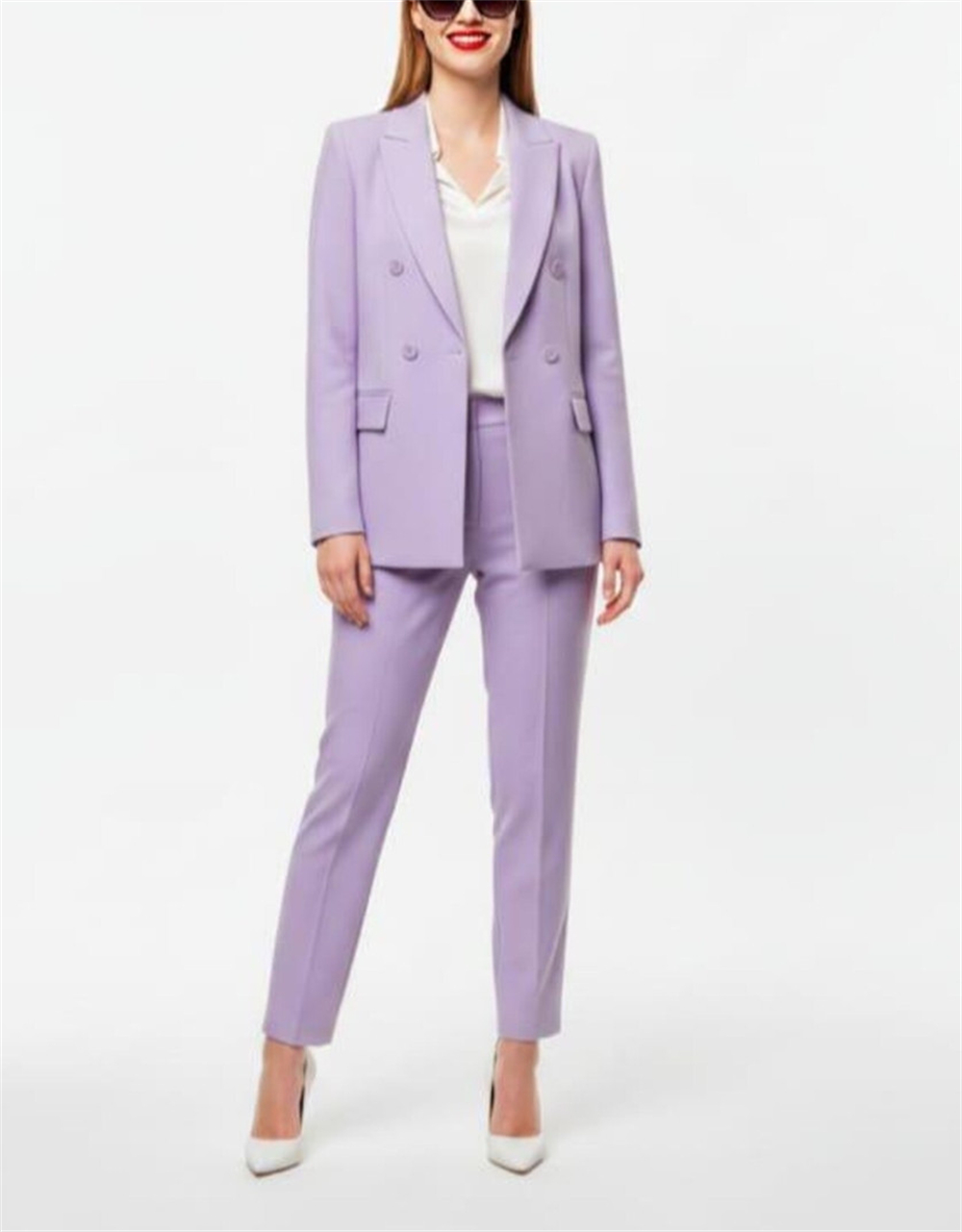 Modern Women's Suits 2 Pcs Lav - Double Breasted Blazer 评论和价格