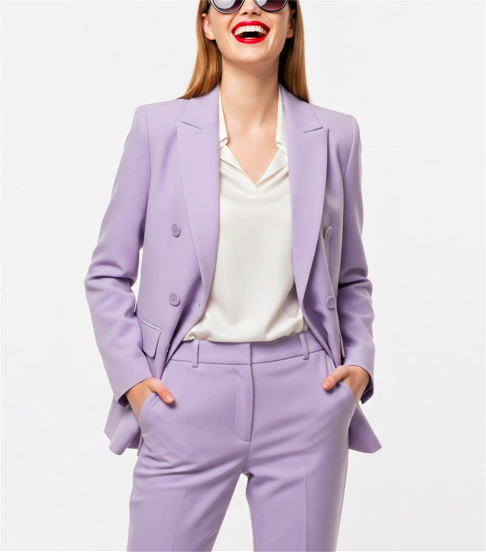 Modern Women's Suits 2 Pcs Lav - Double Breasted Blazer 评论和价格
