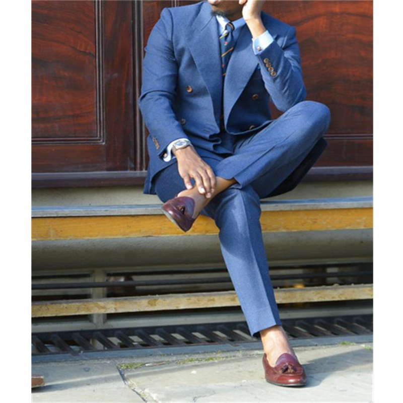 Dark Blue Formal Mens Suits Tw - Men Formal Wear Pants 评论和价格