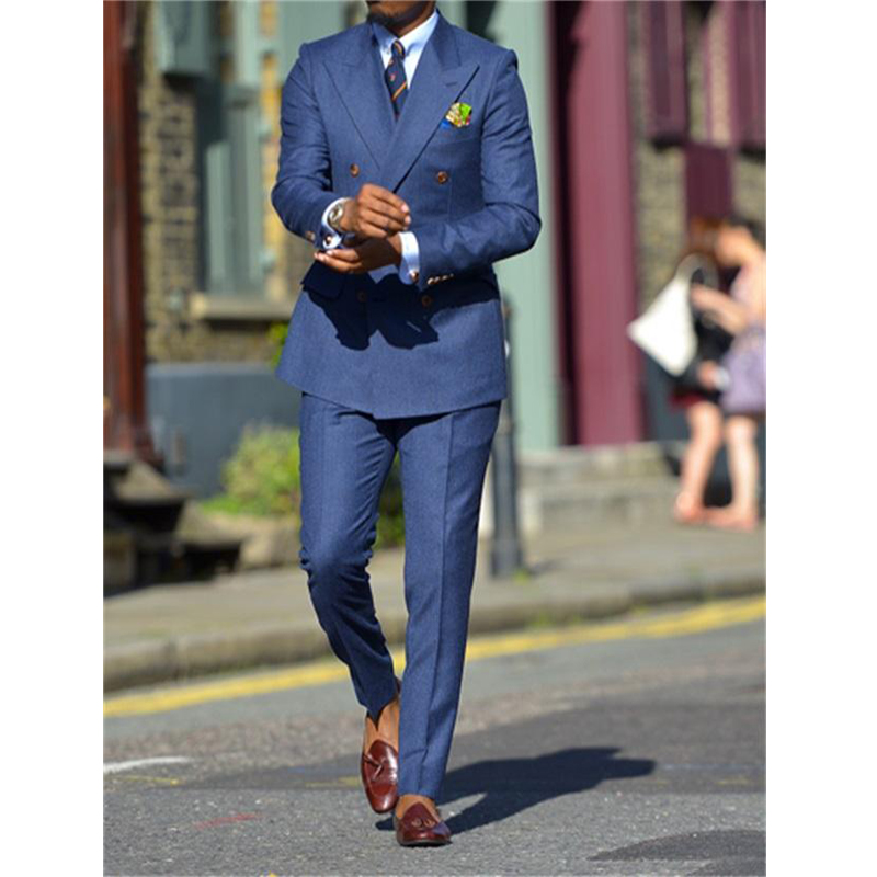 Dark Blue Formal Mens Suits Tw - Men Formal Wear Pants 评论和价格