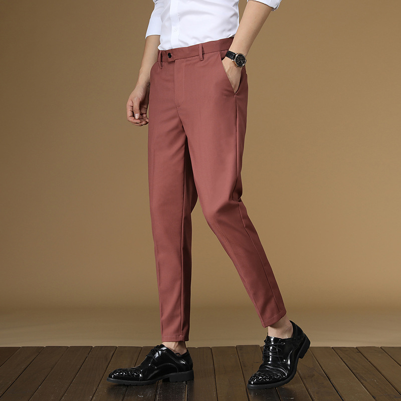 Summer Suit Pants Men Red Blac - Men Formal Wear Summer 评论和价格