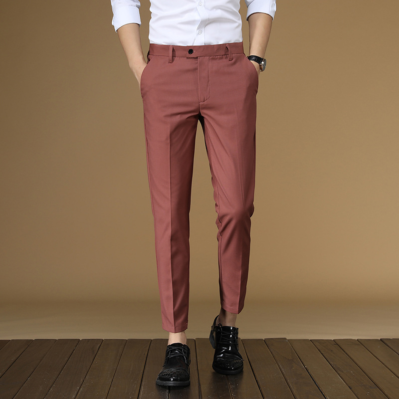 Summer Suit Pants Men Red Blac - Men Formal Wear Summer 评论和价格