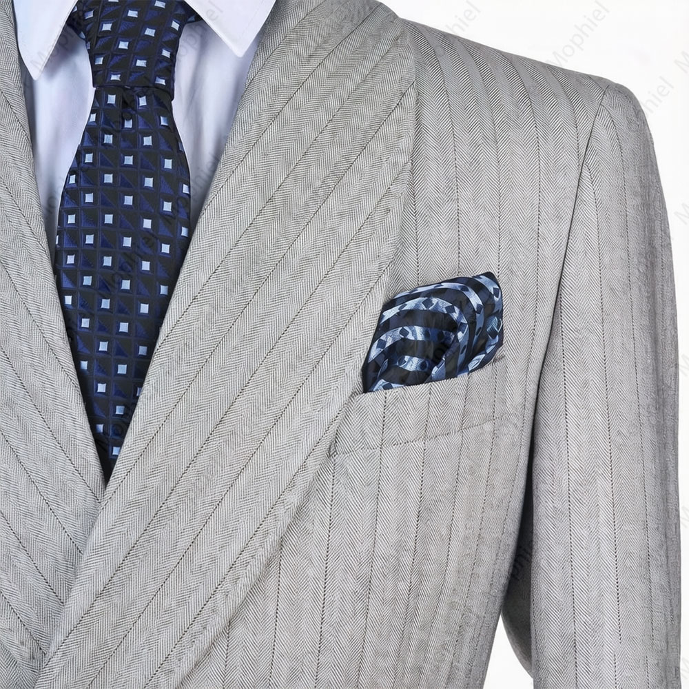 Mophiel Light Grey Men Suits S - Men Formal Wear Pants 评论和价格