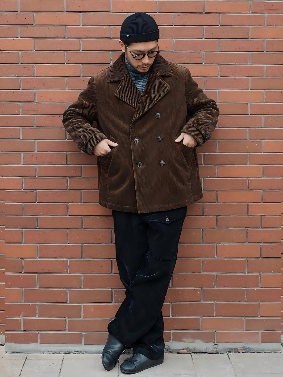 Men's Vintage Corduroy Double  - Double Breasted Blazer 评论和价格