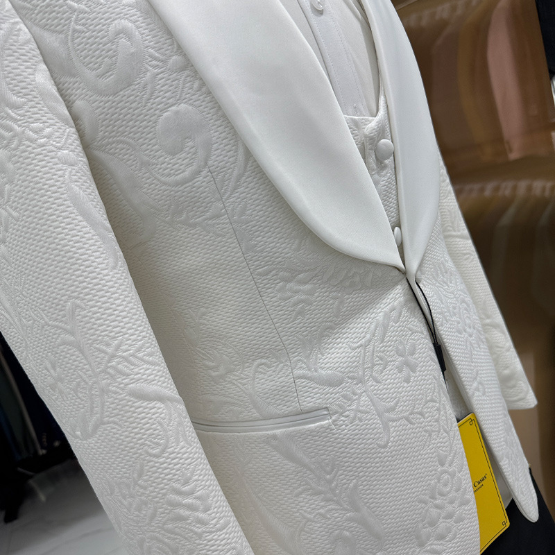 Men Wedding Suit White 3 Piece - Men Formal Wear Pants 评论和价格