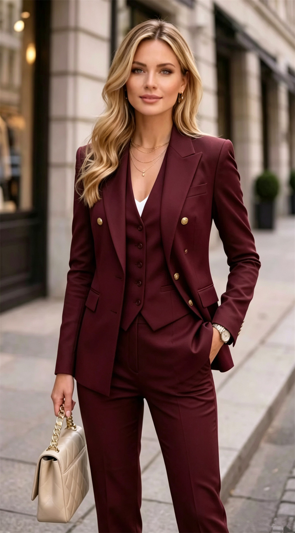 Lavender Women's Double Bested - Double Breasted Blazer 评论和价格
