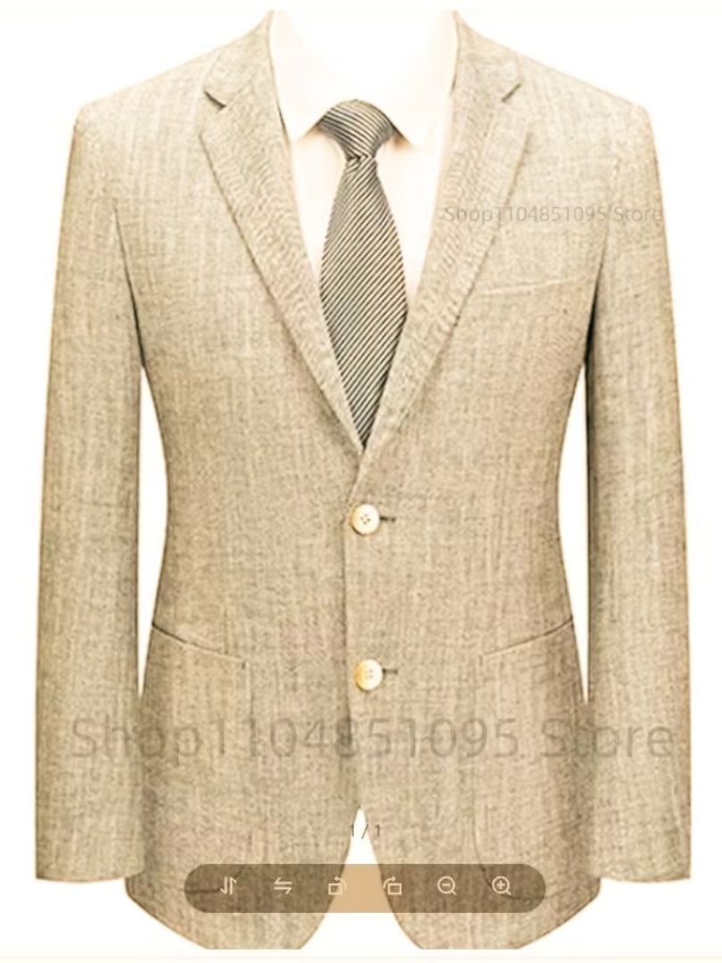 Men's Slim Fit Linen Suit Blaz - Men Formal Wear Summer 评论和价格