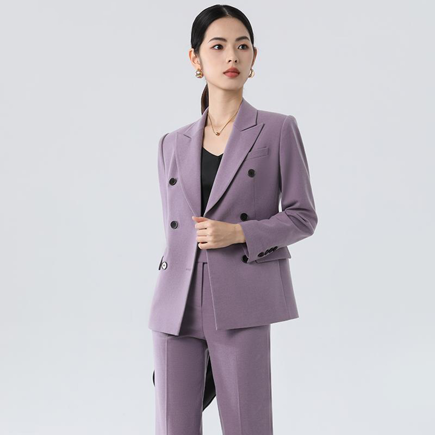 Allingentle Purple Women's Sui - Double Breasted Blazer 评论和价格