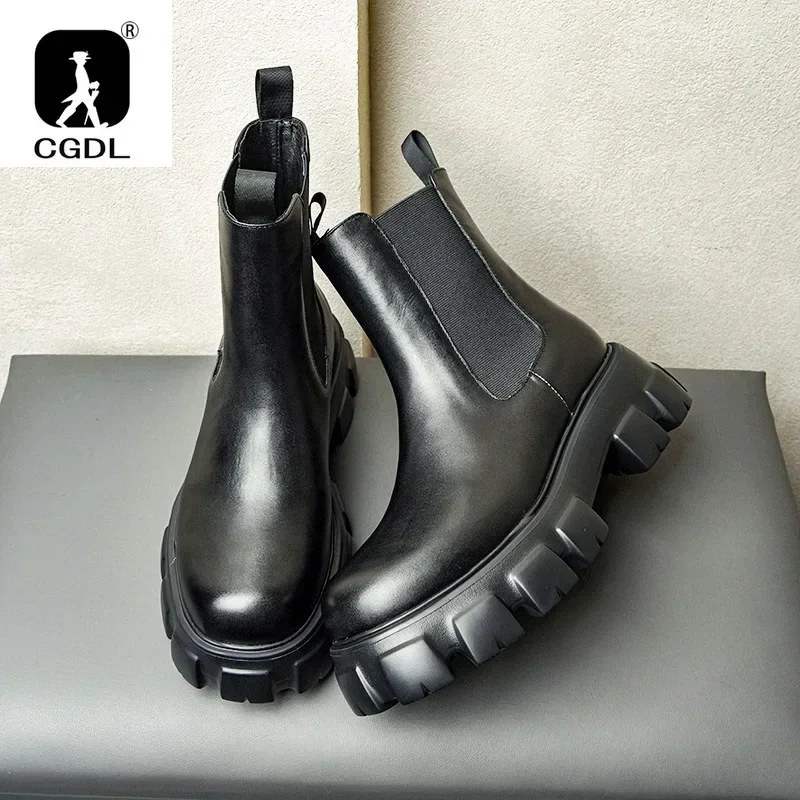 Genuine Leather Thick-soled Me - Men Formal Wear With Boots 评论和价格