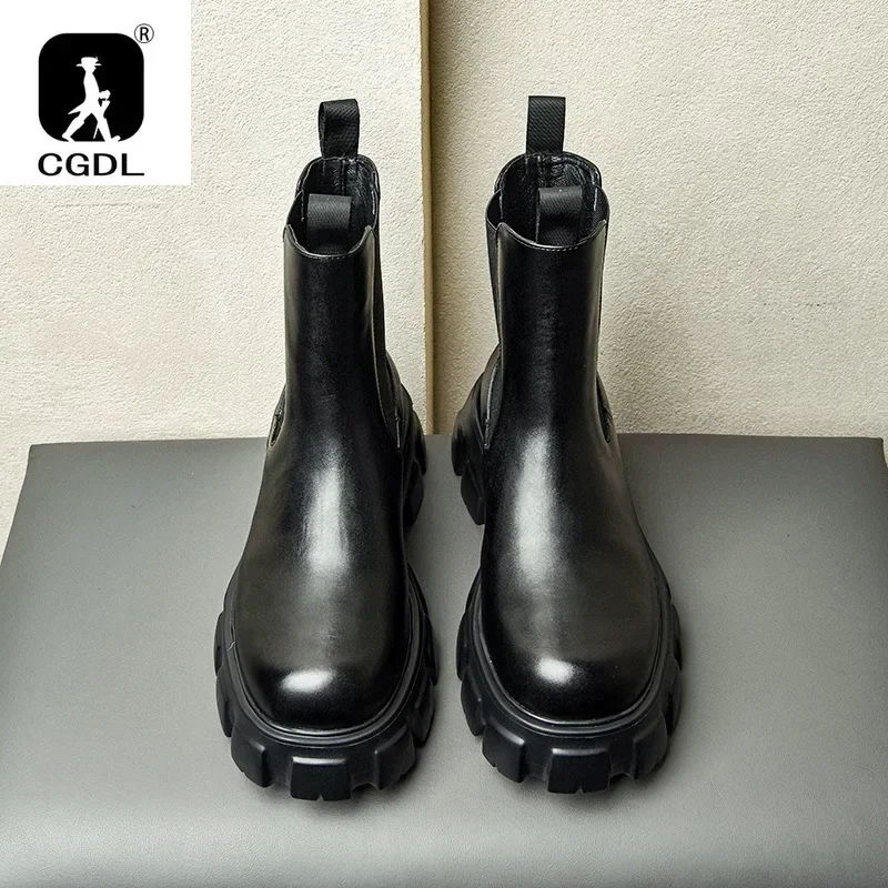 Genuine Leather Thick-soled Me - Men Formal Wear With Boots 评论和价格