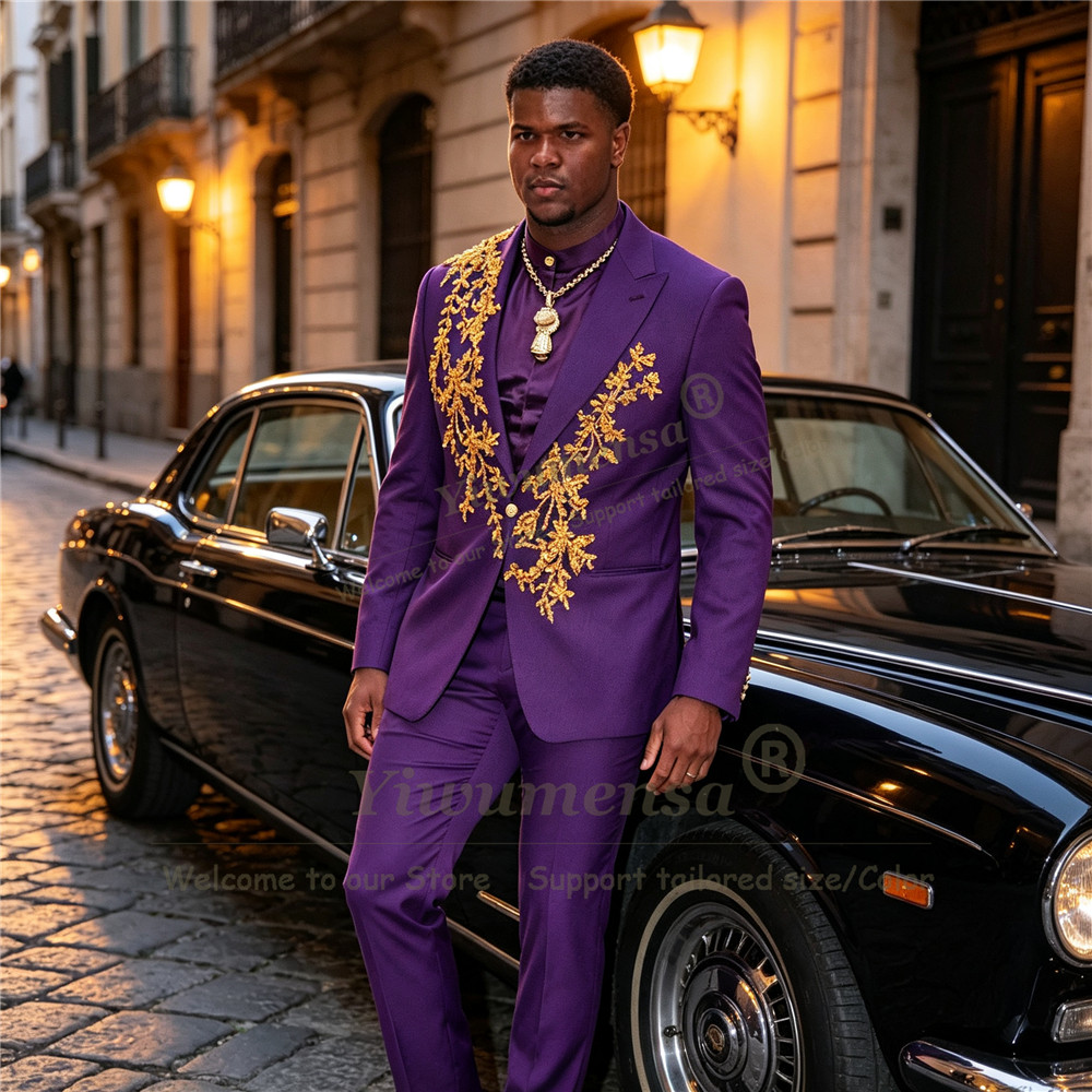 Unique Design Purple Suits Men - Men Formal Wear Purple 评论和价格