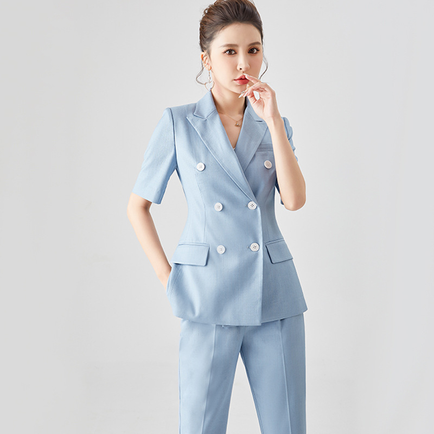 Allingentle Women's Suit Slim  - Double Breasted Blazer 评论和价格