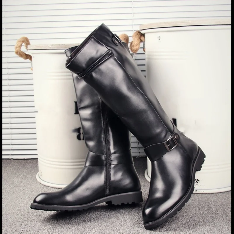 Plus Size 37-46 Top Quality Pu - Men Formal Wear With Boots 评论和价格