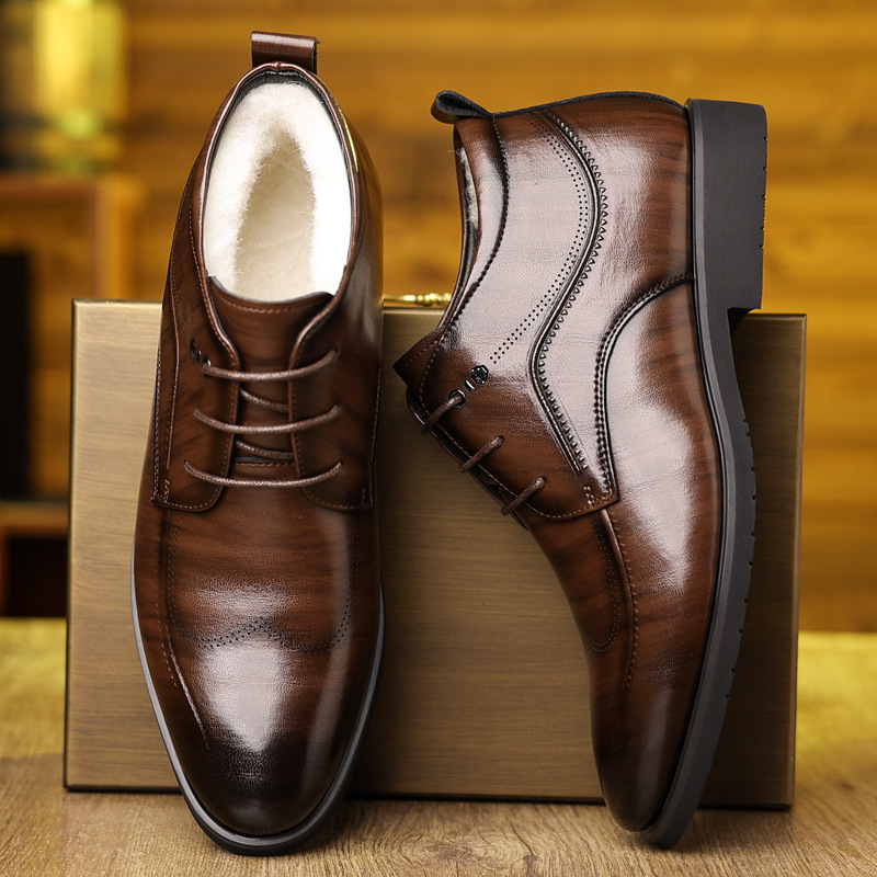 Men's Winter Leather Shoes Vel - Men Formal Wear With Boots 评论和价格