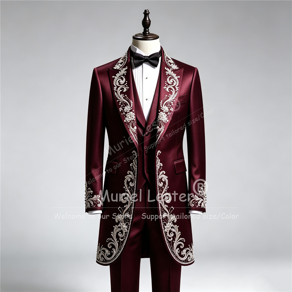 Luxury Man Wedding Tuxedo Suit - Men Formal Wear Pants 评论和价格